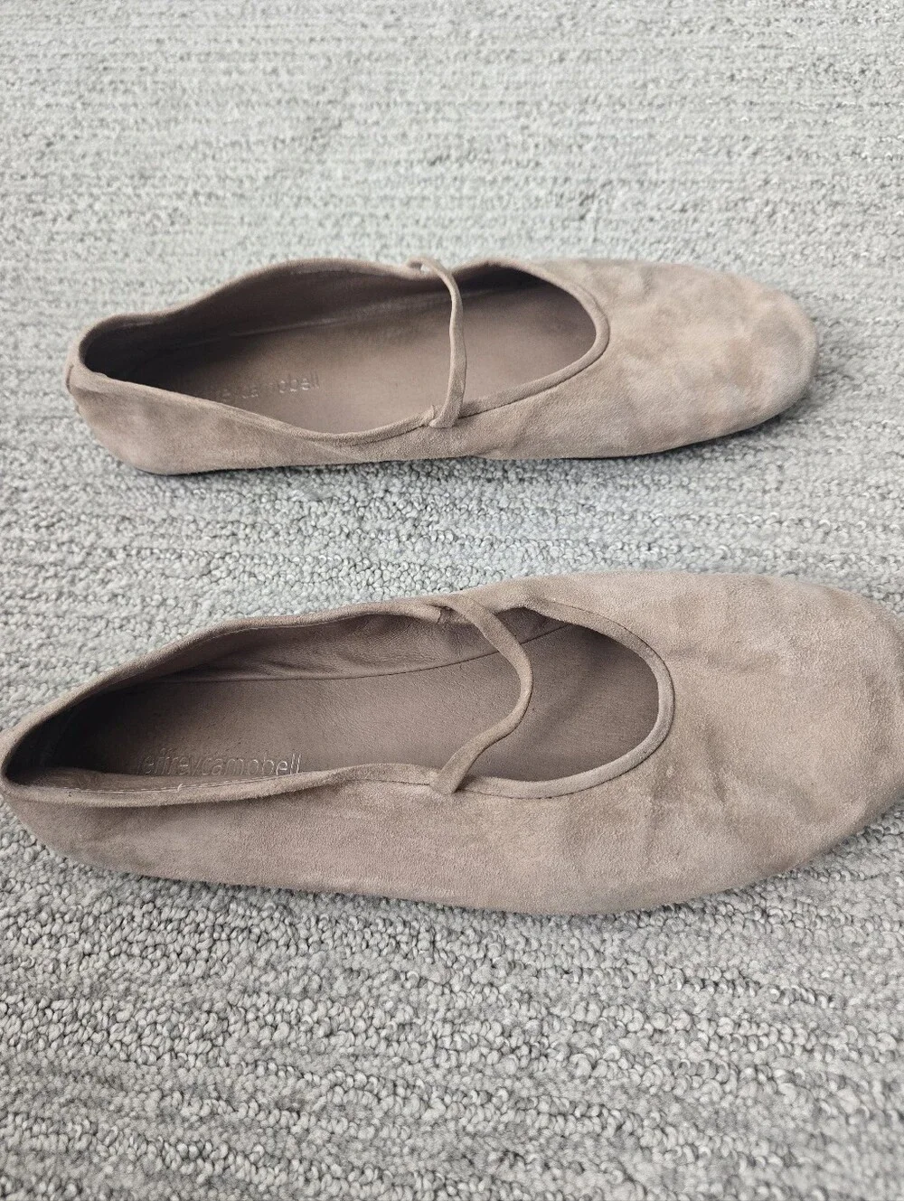 Jeffrey Campbell Dancerina Suede Ballet Mary Jane Flats in Taupe Brown Msrp $150 - Picture 2 of 8